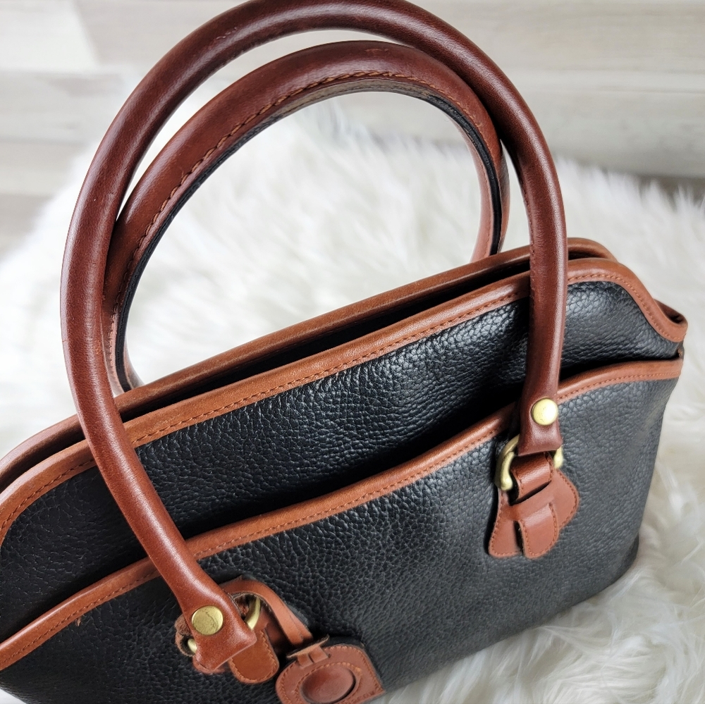 Liz Clyborne Black and Brown Leather Satchel - Picture 4 of 16